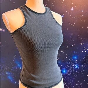 H&M Charcoal Ribbed Tank Top